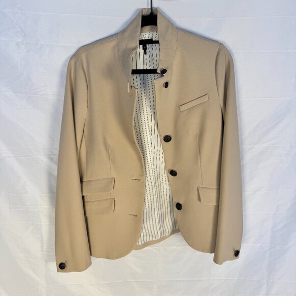 Rag & Bone Beige Blazer w/ Pinstripe Lining